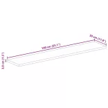 tömör újrahasznosított fa téglalap alakú asztallap 140x30x3,8cm