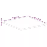 tömör újrahasznosított fa négyzet alakú asztallap 40x40x3,8 cm