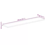 tömör újrahasznosított fa téglalap alakú asztallap 140x40x3,8cm