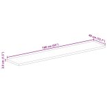 tömör újrahasznosított fa téglalap alakú asztallap 160x40x3,8cm