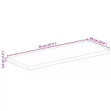 tömör újrahasznosított fa téglalap alakú asztallap 70x60x3,8 cm