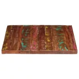 tömör újrahasznosított fa téglalap alakú asztallap 90x80x3,8 cm