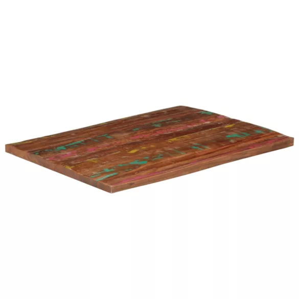 tömör újrahasznosított fa téglalap alakú asztallap 100x80x3,8cm