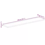 tömör újrahasznosított fa téglalap alakú asztallap 140x40x2,5cm