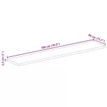 tömör újrahasznosított fa téglalap alakú asztallap 180x40x2,5cm