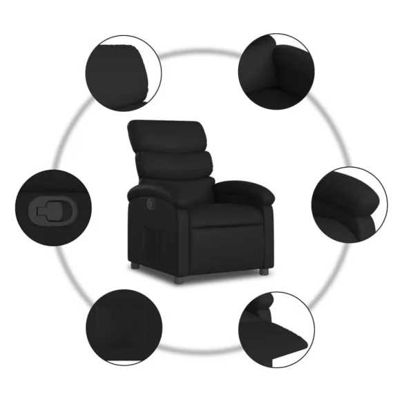 fekete műbőr dönthető fotel