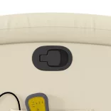 krémszínű műbőr dönthető masszázsfotel