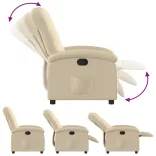 krémszínű szövet dönthető fotel