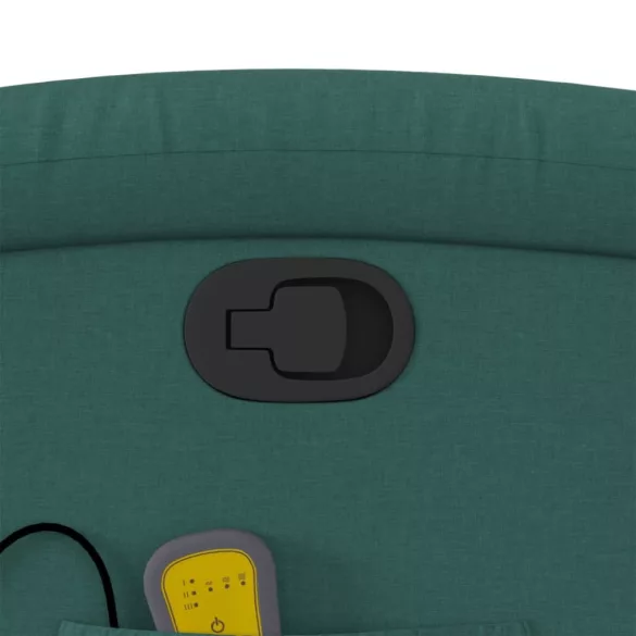 sötétzöld szövet dönthető masszázsfotel