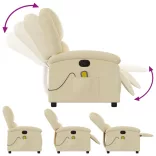 krémszínű szövet dönthető masszázsfotel