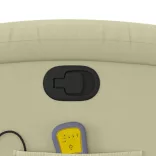 krémszínű valódi bőr dönthető masszázsfotel