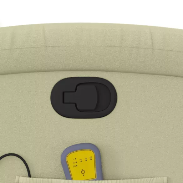 krémszínű valódi bőr dönthető masszázsfotel