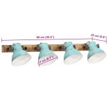 kopott kék fali lámpa 25 W 90x25 cm E27