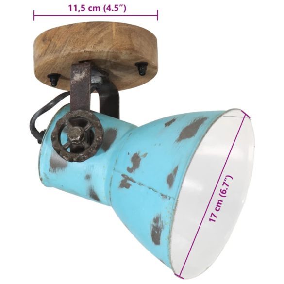 kopott kék fali lámpa 25 W 11,5x11,5x25 cm E27