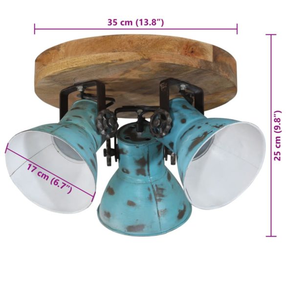 kopott kék mennyezeti lámpa 25 W 35x35x25 cm E27