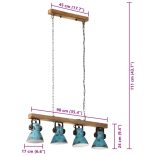 kopott kék fali lámpa 25 W 90x24x111 cm E27