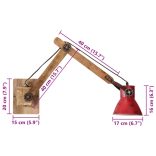 kopott piros fali lámpa 25 W 96x15x20 cm E27