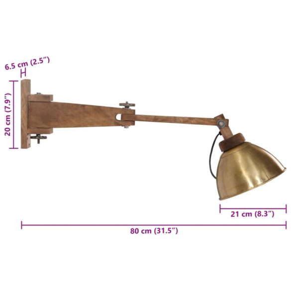 antik sárgaréz falilámpa 25 W E27