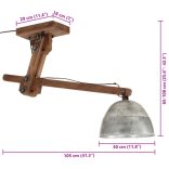 vintage ezüst mennyezeti lámpa 25 W 105 x 30 x 65-108 cm E27