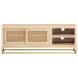 tömör mangófa és vas TV-szekrény 110 x 30 x 40 cm