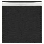 fekete polyrattan szennyeskosár 2 rekesszel 53x33x57 cm