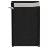 fekete polyrattan szennyeskosár 2 rekesszel 53x33x57 cm