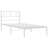 fehér fém ágykeret fejtámlával 80x200 cm
