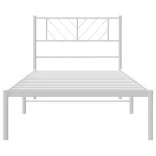 fehér fém ágykeret fejtámlával 100x200 cm