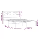 fehér fém ágykeret fejtámlával 120 x 200 cm