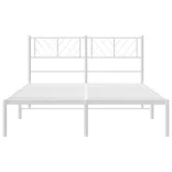 fehér fém ágykeret fejtámlával 140 x 200 cm