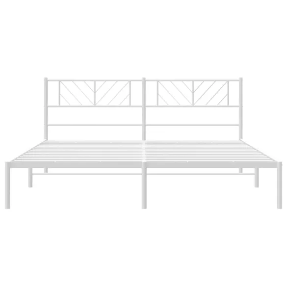 fehér fém ágykeret fejtámlával 183 x 213 cm