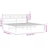 fehér fém ágykeret fejtámlával 183 x 213 cm
