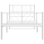 fehér fém ágykeret fej- és lábtámlával 75 x 190 cm