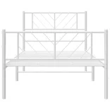 fehér fém ágykeret fej- és lábtámlával 107 x 203 cm