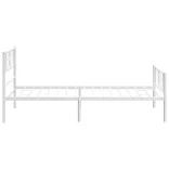 fehér fém ágykeret fej- és lábtámlával 107 x 203 cm