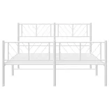 fehér fém ágykeret fej- és lábtámlával 135x190 cm