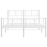 fehér fém ágykeret fej- és lábtámlával 150x200 cm