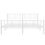 fehér fém ágykeret fej- és lábtámlával 193 x 203 cm