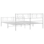 fehér fém ágykeret fej- és lábtámlával 193 x 203 cm