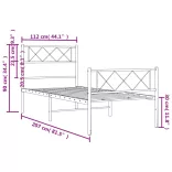 fekete fém ágykeret fej- és lábtámlával 107 x 203 cm