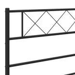 fekete fém ágykeret fej- és lábtámlával 120 x 190 cm