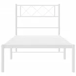 fehér fém ágykeret fejtámlával 80x200 cm