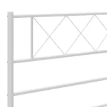fehér fém ágykeret fejtámlával 90x190 cm