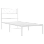 fehér fém ágykeret fejtámlával 90x200 cm