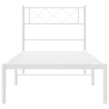fehér fém ágykeret fejtámlával 90x200 cm