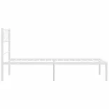 fehér fém ágykeret fejtámlával 90x200 cm