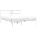fehér fém ágykeret fejtámlával 120x190 cm