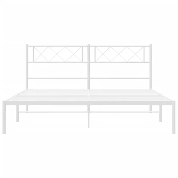 fehér fém ágykeret fejtámlával 120x190 cm
