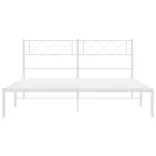 fehér fém ágykeret fejtámlával 135 x 190 cm