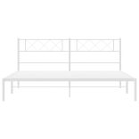 fehér fém ágykeret fejtámlával 160 x 200 cm